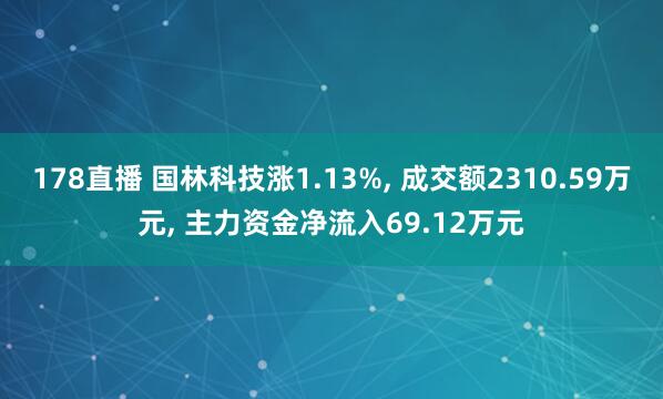 178直播 国林科技涨1.13%， 成交额2310.59万元， 主力资金净流入69.12万元